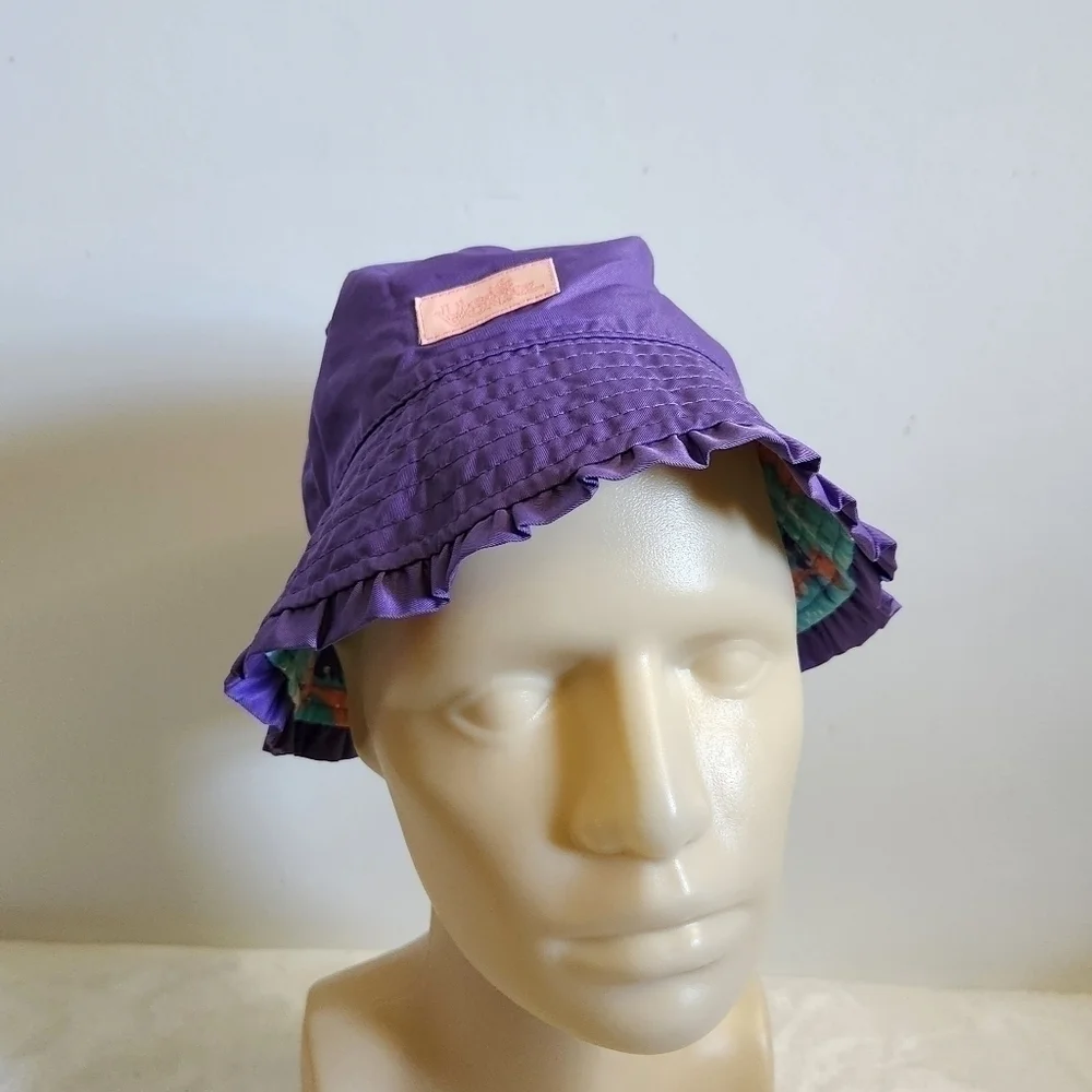UVSkinz Purple Blue Peach Sea Creatures Reversible Sun Hat Toddler Size 3T